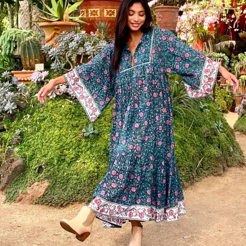 The Fox and the Mermaid Venice Floral Boho Maxi Dress